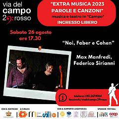 Extramusica presenta  noi, faber e cohen con max manfredi e federico sirianni, a cura di v